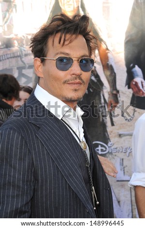 ANAHEIM, CA - JUNE 22, 2013: Johnny Depp at the world premiere of his new movie 