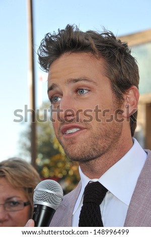 ANAHEIM, CA - JUNE 22, 2013: Armie Hammer at the world premiere of his new movie \