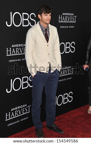LOS ANGELES, CA - AUGUST 13, 2013: Ashton Kutcher at the Los Angeles premiere of his movie 