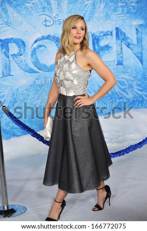 LOS ANGELES, CA - NOVEMBER 19, 2013: Kristen Bell at the premiere of her movie \