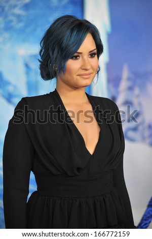 LOS ANGELES, CA - NOVEMBER 19, 2013: Demi Lovato at the premiere of her movie 