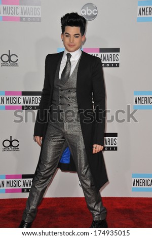 LOS ANGELES, CA - NOVEMBER 20, 2011: Adam Lambert arriving at the 2011 American Music Awards at the Nokia Theatre, L.A. Live in downtown Los Angeles.