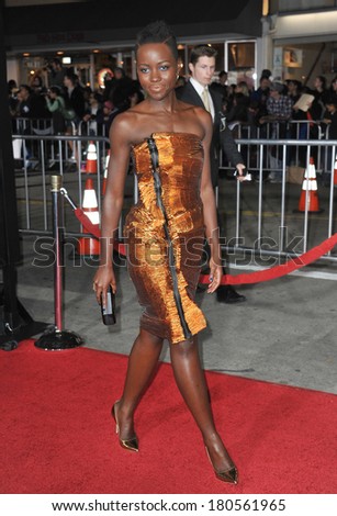 LOS ANGELES, CA - FEBRUARY 24, 2014: Lupita Nyong'o at the world premiere of her movie 
