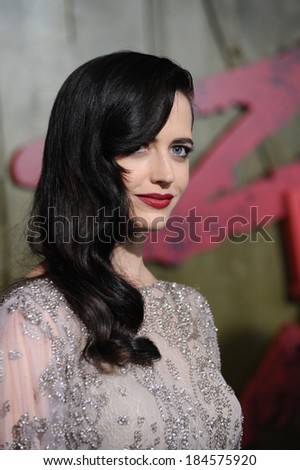 LOS ANGELES, CA - MARCH 4, 2014: Eva Green at the premiere of her movie \