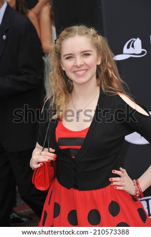 LOS ANGELES, CA - JULY 15, 2014: Darcy Rose Byrnes at the world premiere of Disney\'s \