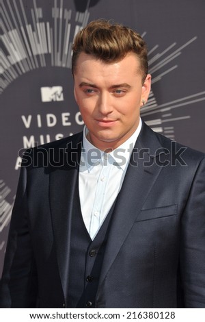 LOS ANGELES, CA - AUGUST 24, 2014: Sam Smith at the 2014 MTV Video Music Awards at the Forum, Los Angeles.