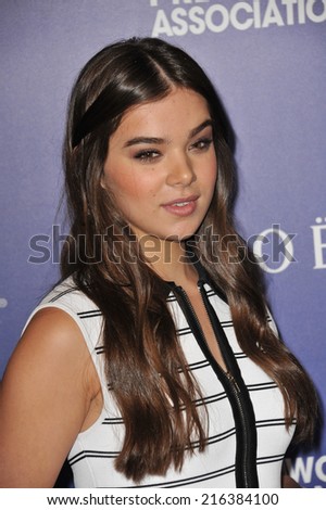 BEVERLY HILLS, CA - AUGUST 14, 2014: Actress Hailee Steinfeld at the Hollywood Foreign Press Association's annual Grants Banquet at the Beverly Hilton Hotel.