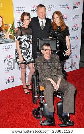 LOS ANGELES, CA - NOVEMBER 12, 2014: Kristen Stewart & Julianne Moore with directors Wash Westmoreland & Richard Glatzer at the premiere of \