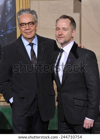 LOS ANGELES, CA - DECEMBER 9, 2014: Composer Howard Shore & singer Billy Boyd at the Los Angeles premiere of their movie \