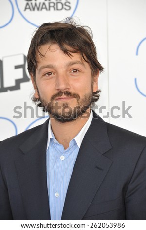 SANTA MONICA, CA - FEBRUARY 21, 2015: Diego Luna at the 30th Annual Film Independent Spirit Awards on the beach in Santa Monica.