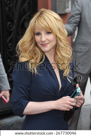 LOS ANGELES, CA - MARCH 11, 2015: Actress Melissa Rauch on Hollywood Blvd where Jim Parsons is honored with the 2,545th star on the Hollywood Walk of Fame.