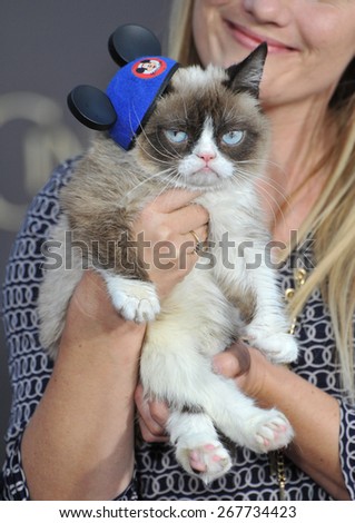 LOS ANGELES, CA - MARCH 1, 2015: Grumpy Cat at the world premiere of \