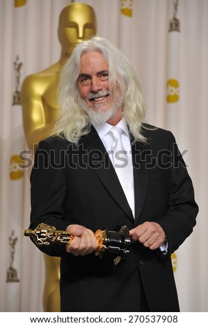 LOS ANGELES, CA - FEBRUARY 26, 2012: Robert Richardson, winner for Best Cinematography for Hugo, at the 82nd Academy Awards at the Hollywood & Highland Theatre, Hollywood.