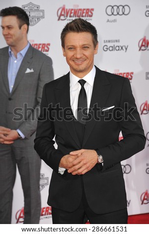 LOS ANGELES, CA - APRIL 13, 2015: Jeremy Renner at the world premiere of his movie \