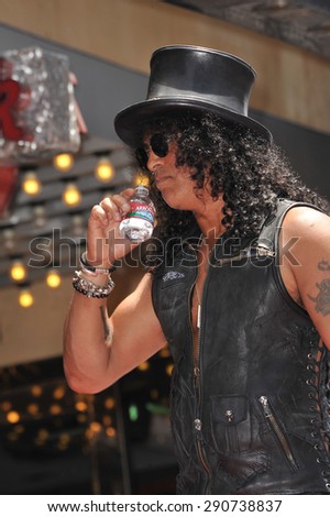 LOS ANGELES, CA - JULY 10, 2012: Rock guitarist Slash on Hollywood Blvd where he was honored with a star on the Hollywood Walk of Fame.