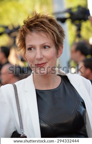 CANNES, FRANCE - MAY 22, 2015: Natacha Polony at the gala premiere of \