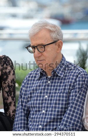 CANNES, FRANCE - MAY 15, 2015: Director Woody Allen at the photocall for his movie 