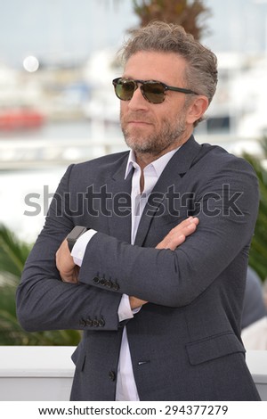 CANNES, FRANCE - MAY 14, 2015: Vincent Cassel at the photocall for his movie \