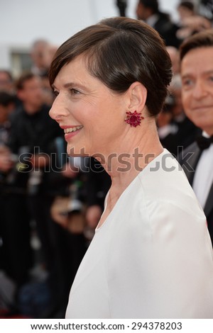 CANNES, FRANCE - MAY 13, 2015: Isabella Rossellini at the gala opening ceremony of the 68th Festival de Cannes.