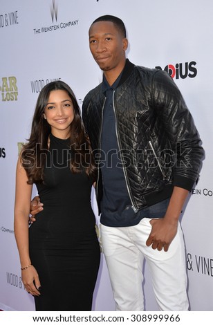 LOS ANGELES, CA - JUNE 22, 2015: NBA star Wesley Johnson & fiancÃ?Â?Ã?Â©e Melissa Sanchez at the Los Angeles premiere of \