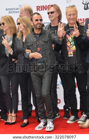 LOS ANGELES, CA - JULY 7, 2015: Ringo Starr & wife Barbara Bach & friends at photocall at Capitol Records, Hollywood, to celebrate his 75th birthday.