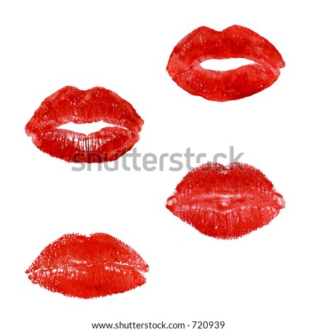 Print of lipstick, kiss