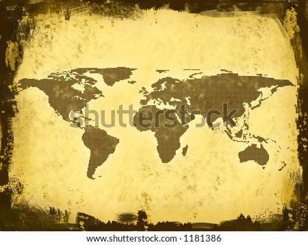 outline world map with continents. world map continents outline.