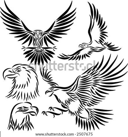 Eagle Wings Tattoo on Abstract Eagle  Vector Illustration   2507675   Shutterstock