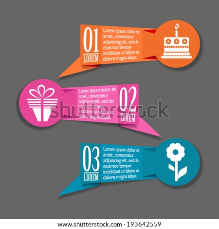 Origami birthday banners set vector illustration Origami birthday banners set vector illustration