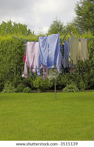 Clothes Drying On A Rotary
