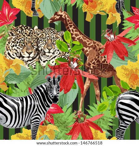 leopard zebra giraffe and flowers leopard zebra giraffe and flowers