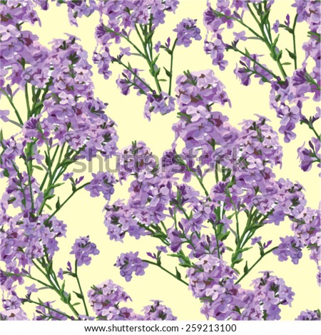 Seamless pattern of beautiful purple flowers