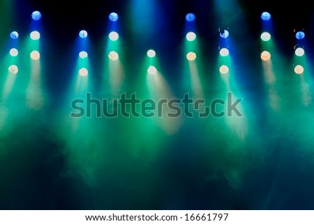 Stage lights and smoke machine