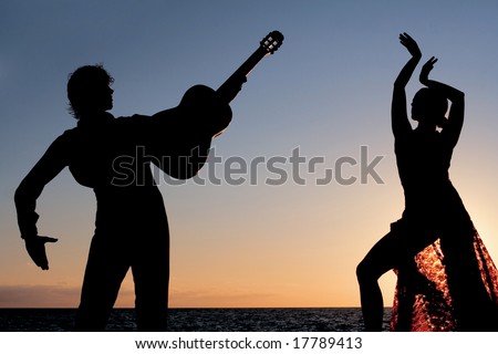 spanish dancer and guitar player