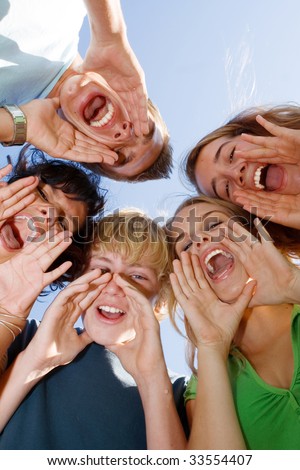 stock photo group teens with