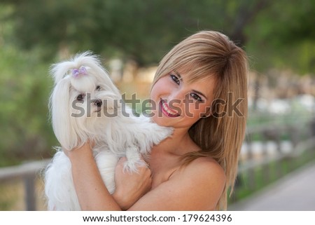 love of dogs woman with pet
