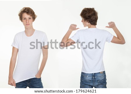blank white t shirt back and front