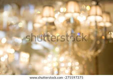 blur image of chandelier