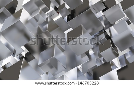 Abstract background made of steel boxes
