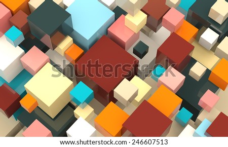 Colorful boxes. Background of colored cubes, abstraction.
