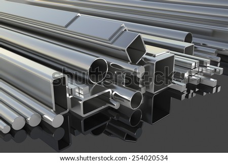 Metal fittings on warehouse. 3d illustration