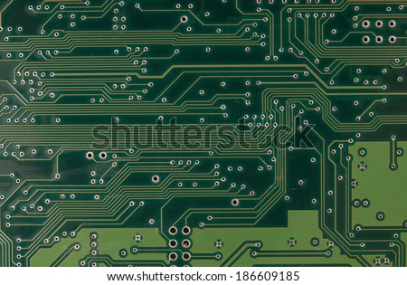gold circuit board close up