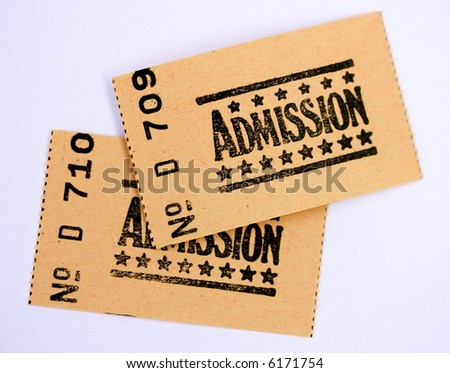 two admission tickets for cinema or other event