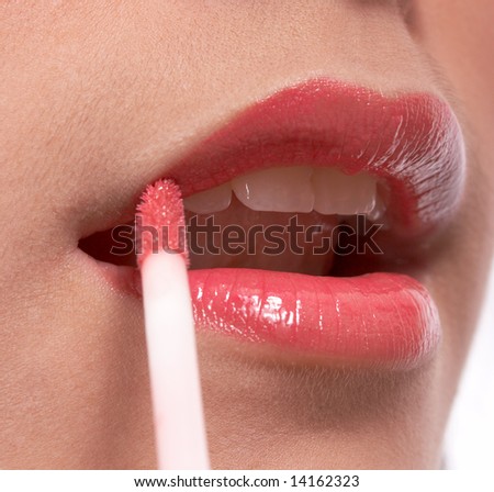 eye catching lips of a young woman