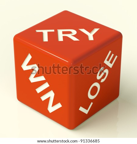 Try Win Lose Red Dice Showing Gambling And Luck