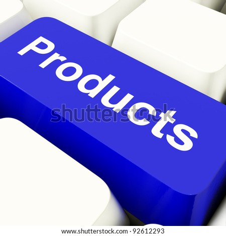Products Computer Key In Blue Showing Internet Shopping