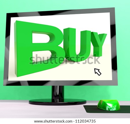 Buy Word On Computer Showing Commerce Or Retail