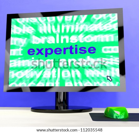 Expertise Word On Computer Shows Skills And Knowledge
