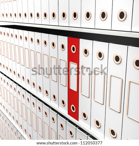 One Red File Among White For Getting Office Organized