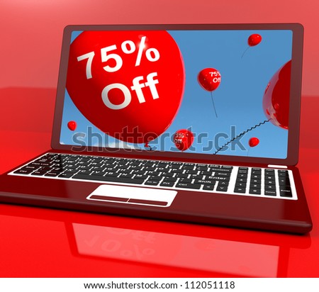 75% Off Balloons On Computer Shows Discount Of Seventy Five Percent